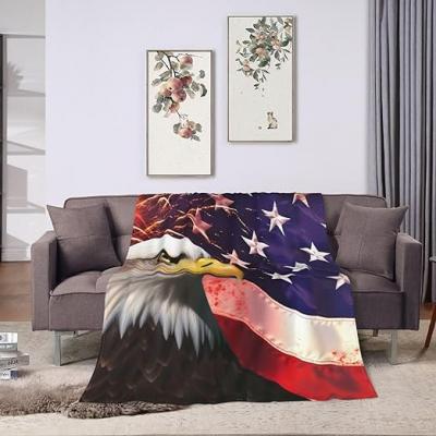 Fiber flannel staring eagle blanket