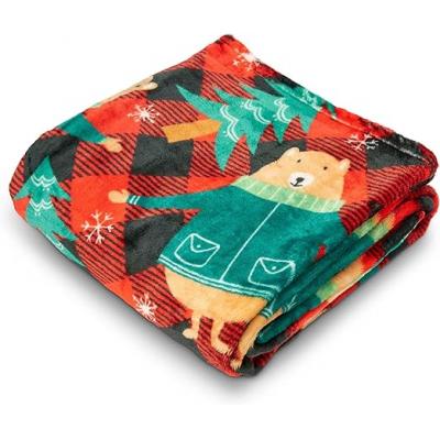 Bear and Christmas Tree Blanket