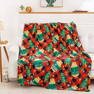 Bear and Christmas Tree Blanket