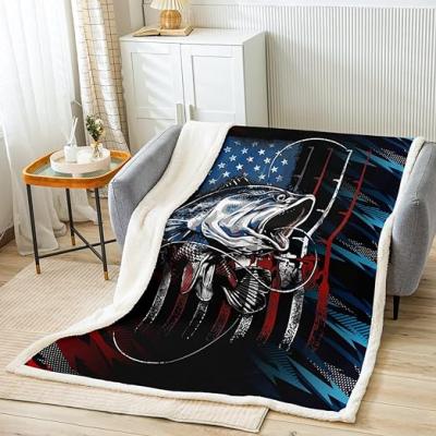 Retro Fisherman Hook Perch Blanket